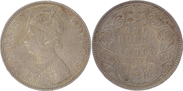 Britisch-Indien 1 Rupie 1901 Königin Victoria (1862 - 1901)