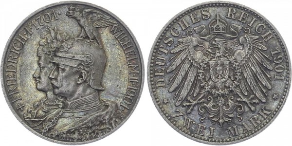 PREUSSEN 2 Mark 1901 A Wilhelm II. Pickelhaube