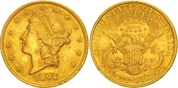 USA 20 Dollars 1894 - Liberty Head
