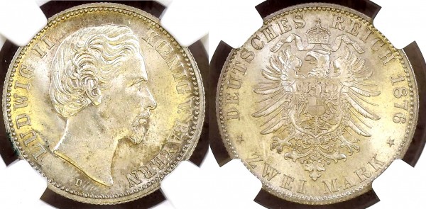 Bayern 2 Mark 1876 D Ludwig II.