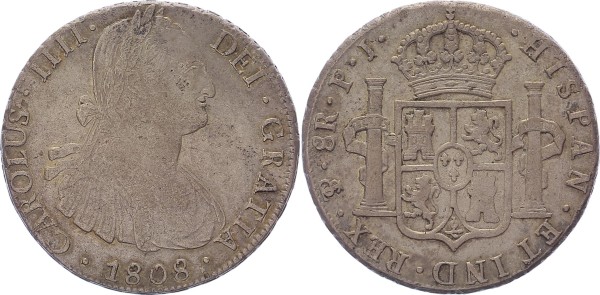 BOLIVIEN 8 Reales 1808 Karl IV., 1788-1808