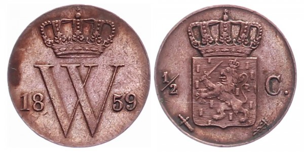 Niederlanden ½ Cent 1859 - Kursmünze