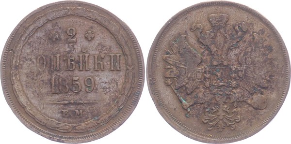 Russland 2 Kopeken 1859 - -