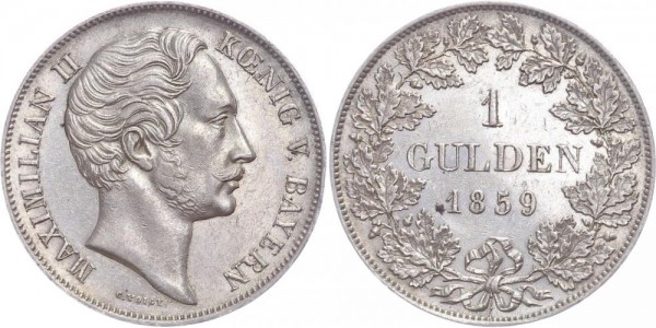 Bayern 1 Gulden 1859 - Maximilian II.