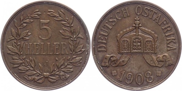 Deutsch Ostafrika 5 Heller 1908