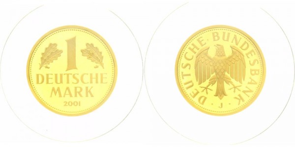BRD 1 Mark 2001 J "Goldmark", Deutsche Mark