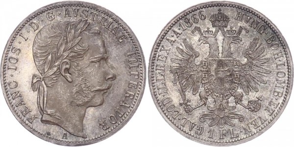Österreich 1 Florin 1866 A Franz Josef