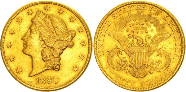 USA 20 Dollars 1899 S Liberty Head