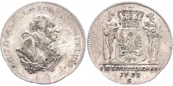 Brandenburg-Preussen 2/3 Taler 1792 S Friedrich Wilhelm II., 1786-1797, für Ansbach-Bayreuth