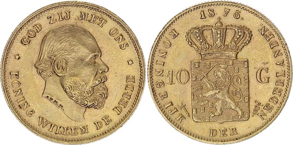Niederlande 10 Gulden 1875 - Willem III.