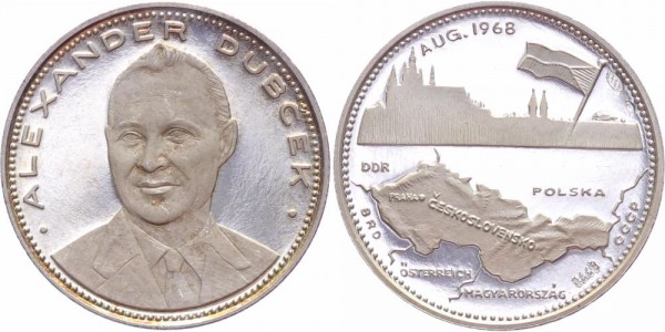 Tschechoslowakei Medaille 1968 - Alexander Dubcek