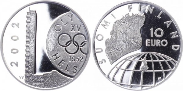 Finnland 10 Euro 2002 - 15. Olympische Spiele 1952