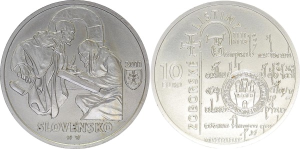 Slowakei 10 Euro 2011 900. Jahrestag - Gründung von Kloster Zobor