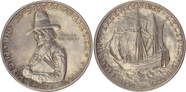 USA Half Dollar 1920 - Commemorative Coin: Pilgrim