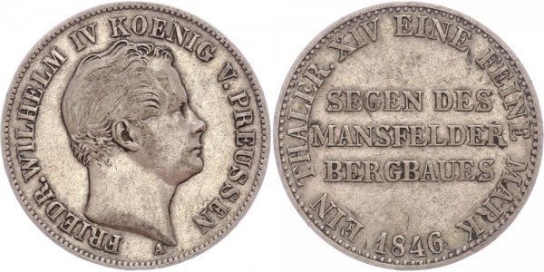 Brandenburg-Preussen Taler 1846 A Wilhelm IV., Ausbeute