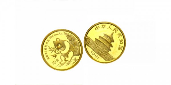 China 10 Yuan (1/10 Oz) 1991 - Panda