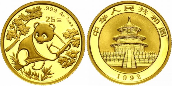 China 25 Yuan (1/4 Oz) 1992 - Panda