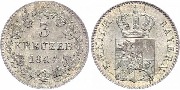 Bayern 3 Kreuzer 1844
