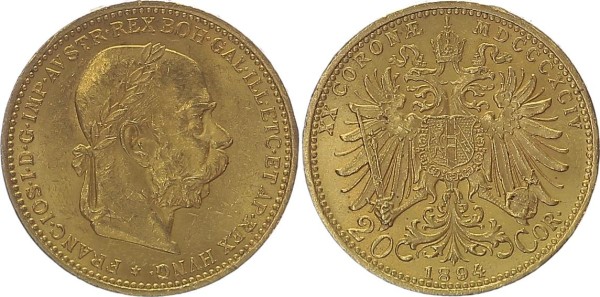 Österreich 20 Corona 1894 - Franz Josef