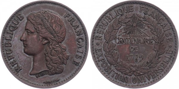 Frankreich Medallie - Centenaire de 1789