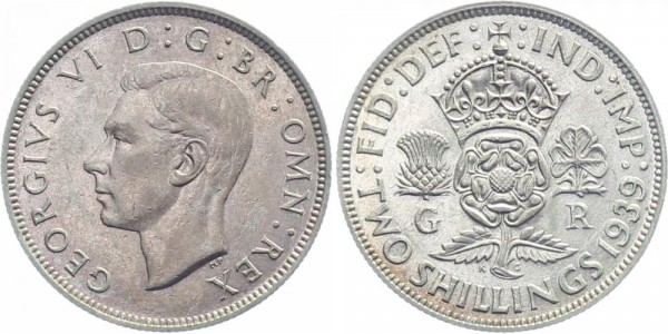 Großbritannien 2 Shilling 1939 - Georg VI.