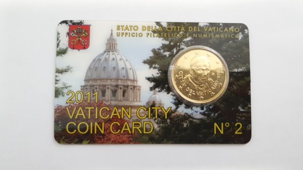 Vatikan 50 Cent 2011 Vatican City Official Coin Card N° 2 Papst Benedikt XVI.