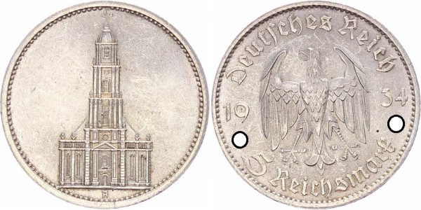 Drittes Reich 5 Reichsmark 1934 A Garnisionkirche