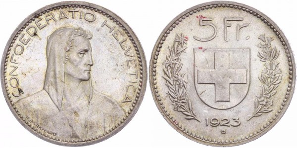 Schweiz 5 Franken 1923 B Eidgenossenschaft
