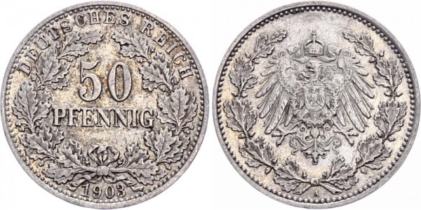Kaiserreich 50 Pfennig 1903 A Kursmünze