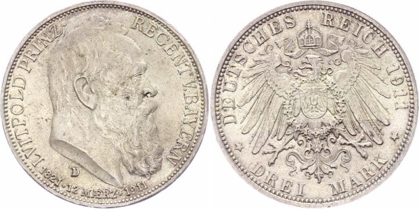 Bayern 3 Mark 1911 - Luitpold