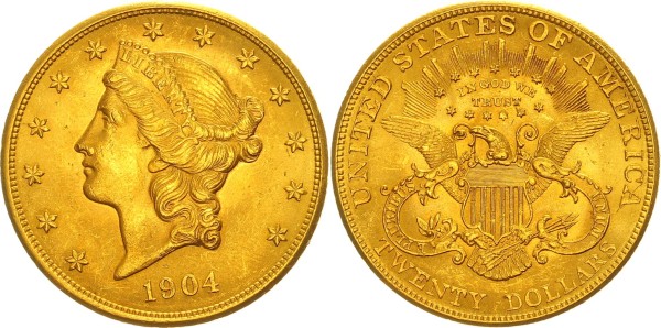 USA 20 Dollars 1904 - Liberty Head