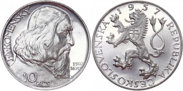 Tschechoslowakei 10 Kronen 1957 - Komensky PP