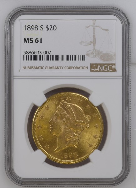 USA 20 Dollar 1898 Liberty Head Double Eagle NGC MS61