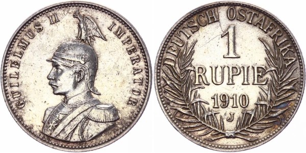 Deutsch Ostafrika 1 Rupie 1910 J Wilhelm II.