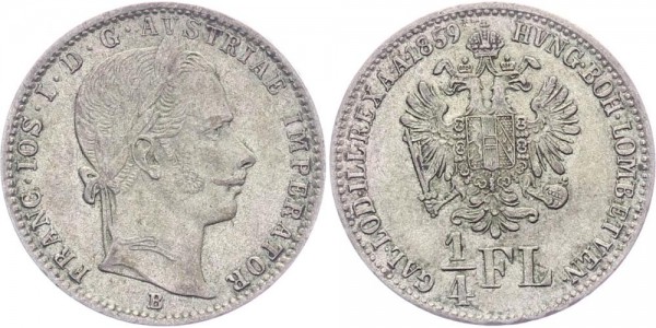 Österreich 1/4 Florin 1859 B Franz Josef