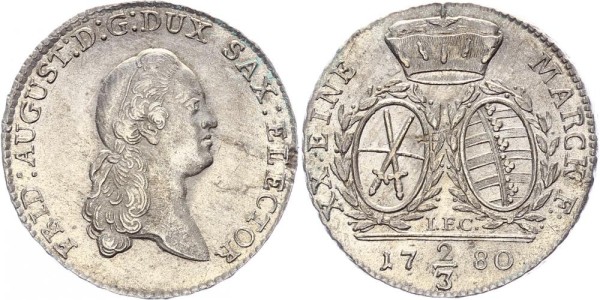 Sachsen 2/3 Taler 1780 - Friedrich August III. 1763-1806