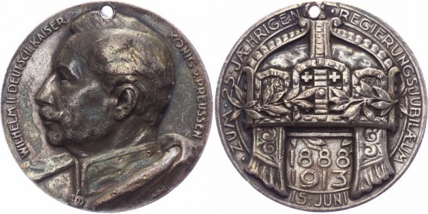 Preussen Silbermedaille 1913 - 25-jähriges Regierungsjubiläum, Wilhelm II.