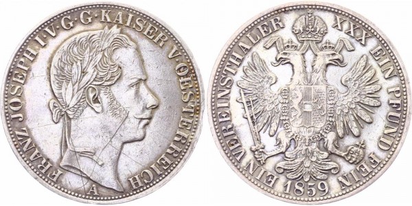 Österreich Vereinstaler 1859 A Franz Josef