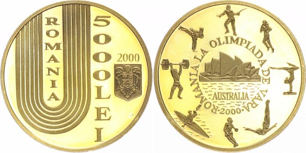 Rumänien 5000 Lei 2000 - PROBE, Olympiade Australien