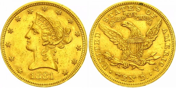 USA 10$ (10 Dollars) 1881 - Liberty Head