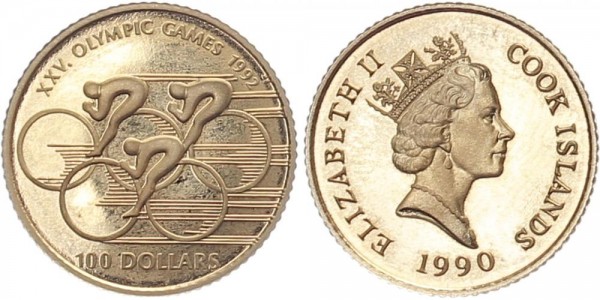 Cook Islands 100 Dollars 1990 - Olympiade 1992