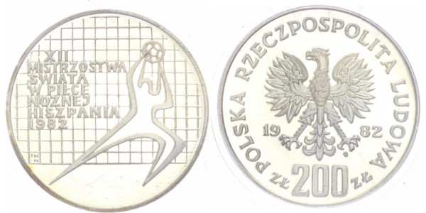 Polen 200 Zlotych 1982 - Fußball