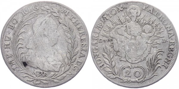 Österreich-Ungarn 20 Kreuzer 1770 B/EvM-D Maria Theresia