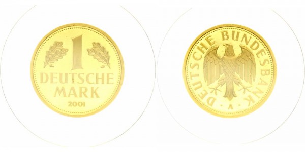 BRD 1 Mark 2001 A "Goldmark", Deutsche Mark
