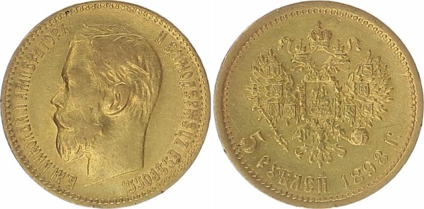 Russland 5 Rubel 1898 - Nikolaus II, 1894-1917