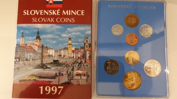 Slowakei 10 Halierov bis 10 Kronen 1997 Kursmünzensatz 1997 - Coin Mint Set