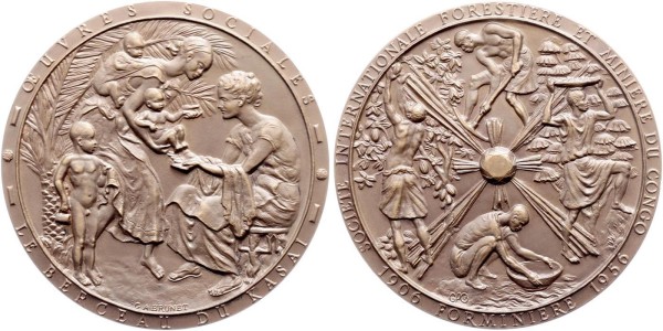 Belgisch Kongo Medaille 1956 - 50 Jahre Bergwerksgesellschaft