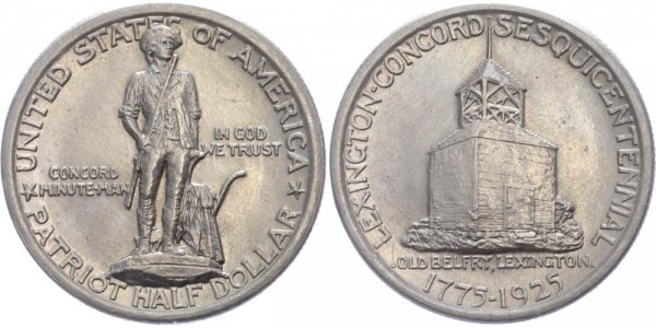 USA Half Dollar 1925 - Commemorative Coin: Lexington-Concord Sesquicentennial