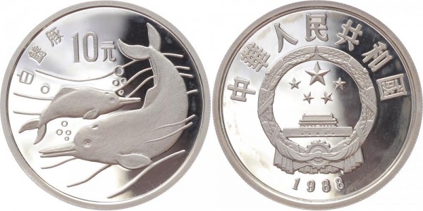 China 10 Yuan 1988 - Delphin
