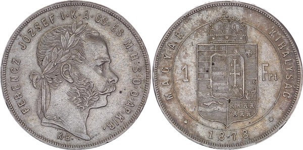 Ungarn 1 Forint 1878 KB Franz Josef